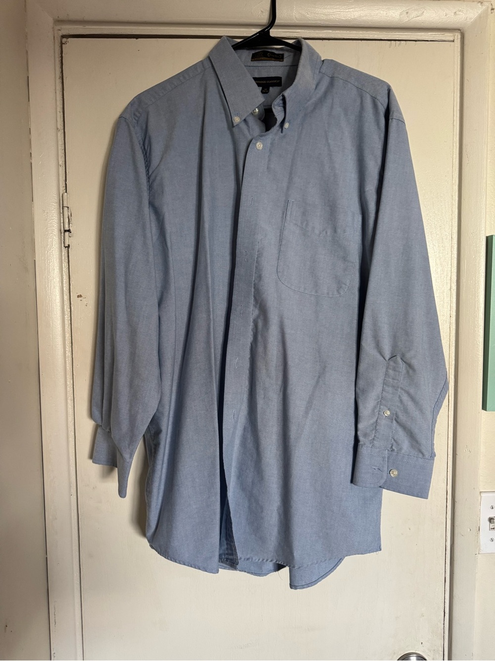 Men's Light Blue Button-Down Oxford Shirt by Stafford